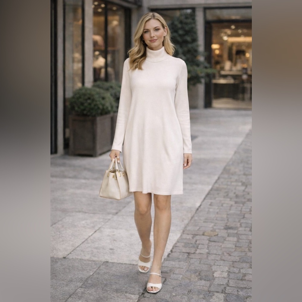 NWT CLUB MONACO Women’s ANGILE Mini Sweater DRESS ROBE WHITE/BLANC Size MEDIUM